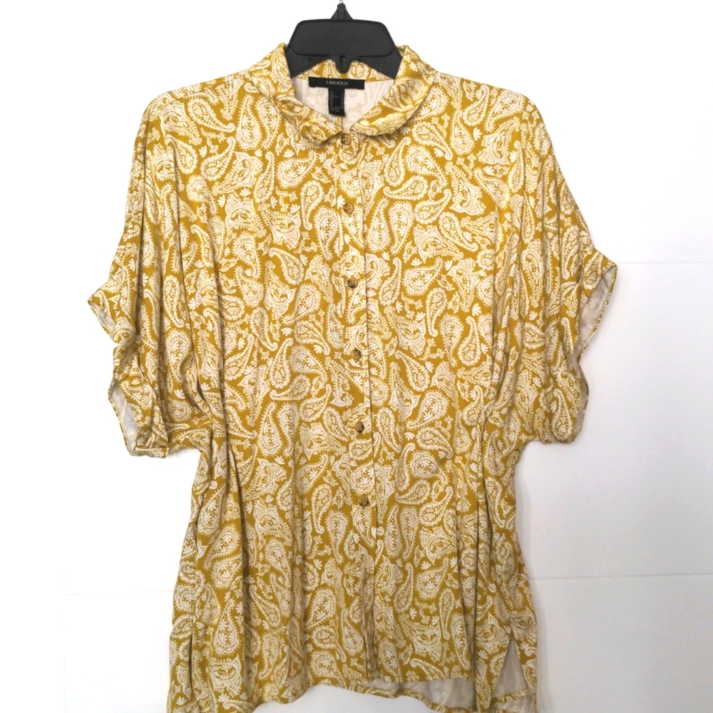 Forever 21, green blouse, size M